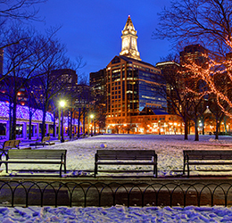Boston City Park in Winter